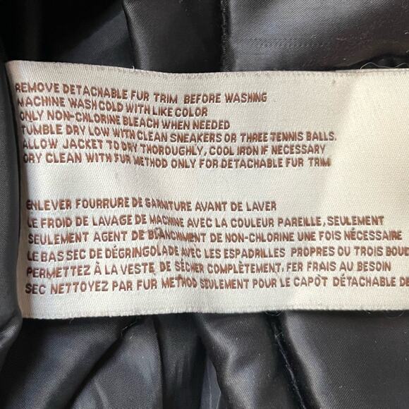 Laundry by Design Rabbit Fur Hooded Down Puffer Jacket Black Size Medium - Picture 5 of 6